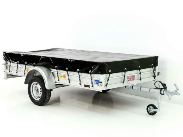 Kookaanhangwagen 150x300cm 750kg | Type U7 | Zwart professioneel vlakzeil